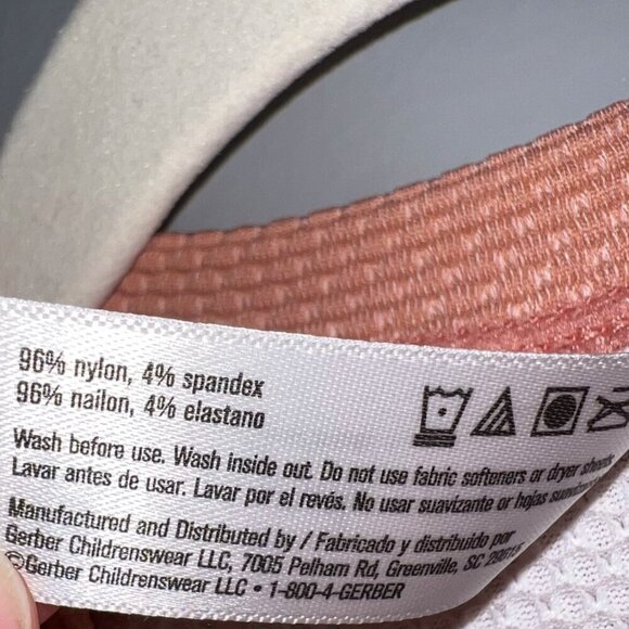 NWT Modern Moments by Gerber Baby Rash Guard Swimsuit Pink Floral Size 6-9M - Picture 5 of 8